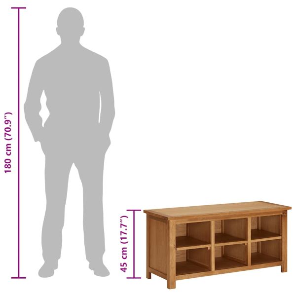 Стелаж за обувки, 90x37x45 см, дъбово дърво масив