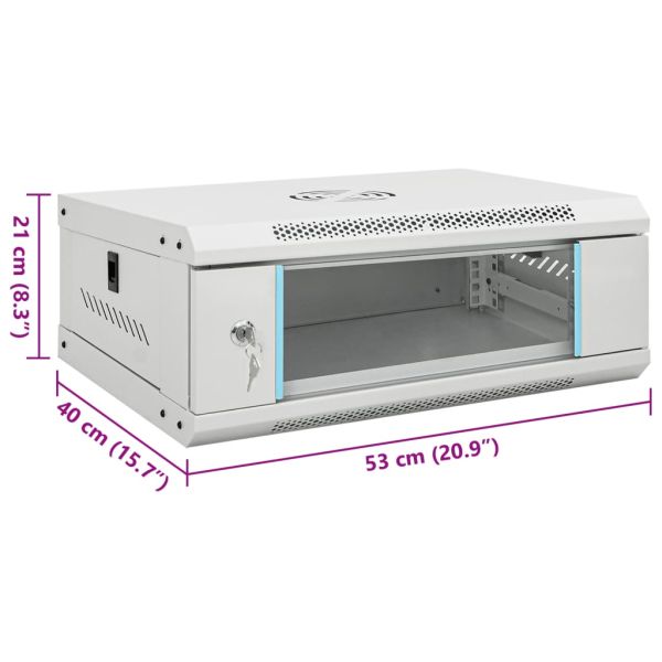 4U сървърен шкаф за стенен монтаж, 19", IP20, 53x40x21 см