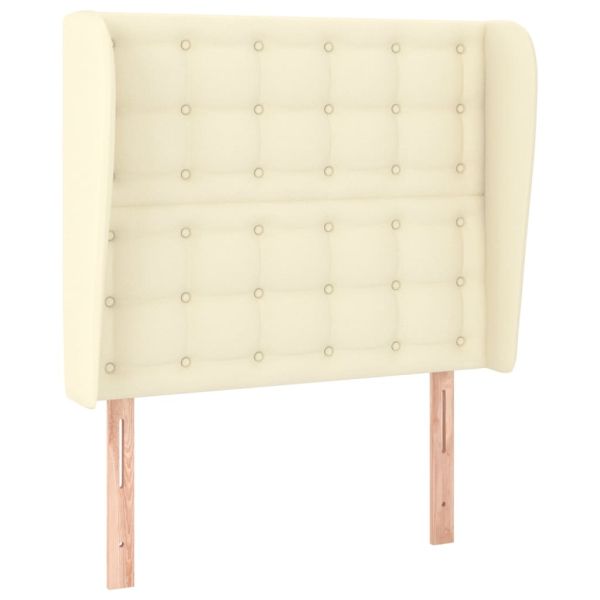 Горна табла с уши, кремава, 83x23x118/128 см, изкуствена кожа