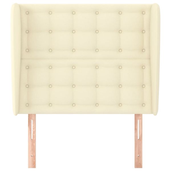 Горна табла с уши, кремава, 83x23x118/128 см, изкуствена кожа