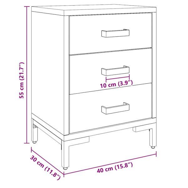 Нощни шкафчета, 2 бр, 40x30x55 см, борово дърво масив