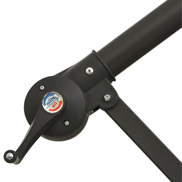 Конзолен градински чадър, с LED светлини, черен, 350 см