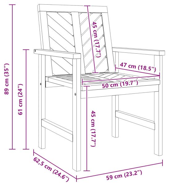 Трапезен стол 8 pcs Естествен 62.5 x 59 x 89 см