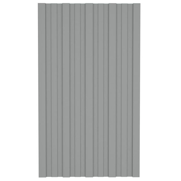 Покривни панели, 36 бр, поцинкована стомана, сиви, 80х45 см