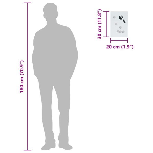 Кутия за ключове с магнитна дъска, бяла, 30x20x4 см