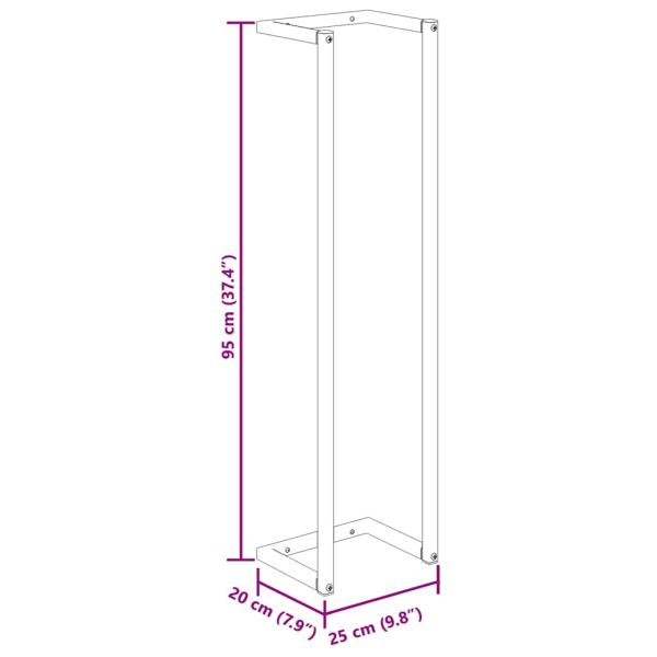 Поставка за кърпи, черна, 25x20x95 см, желязо