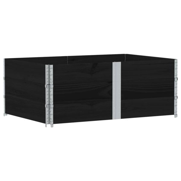 Палетни страници черно 3 бр 150x100 см, борова дървесина масив