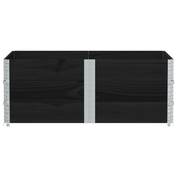 Палетни страници черно 3 бр 150x100 см, борова дървесина масив