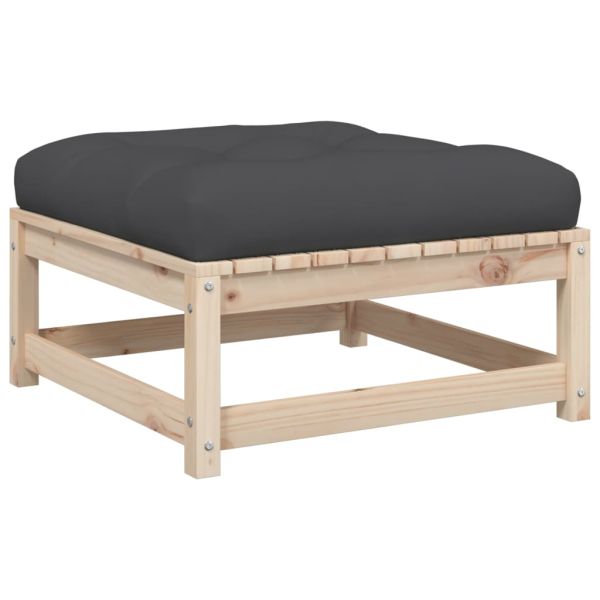 Градински комплект с възглавници, 7 части, борово дърво масив