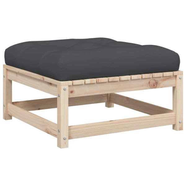 Градински комплект мека мебел 5 части с възглавници бор масив