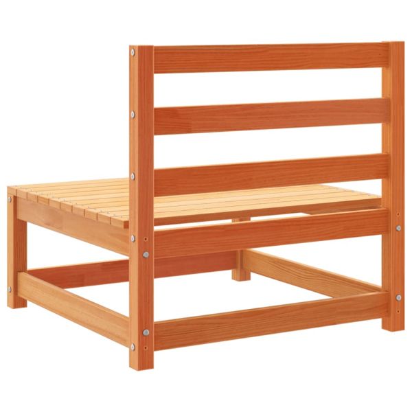 Градински комплект диван от 10 части, восъчнокафяв, бор масив