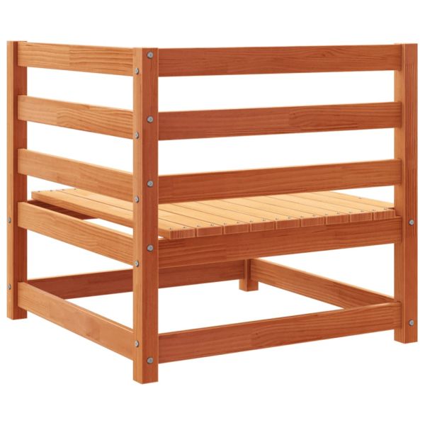 Градински комплект диван от 7 части, восъчнокафяв, бор масив