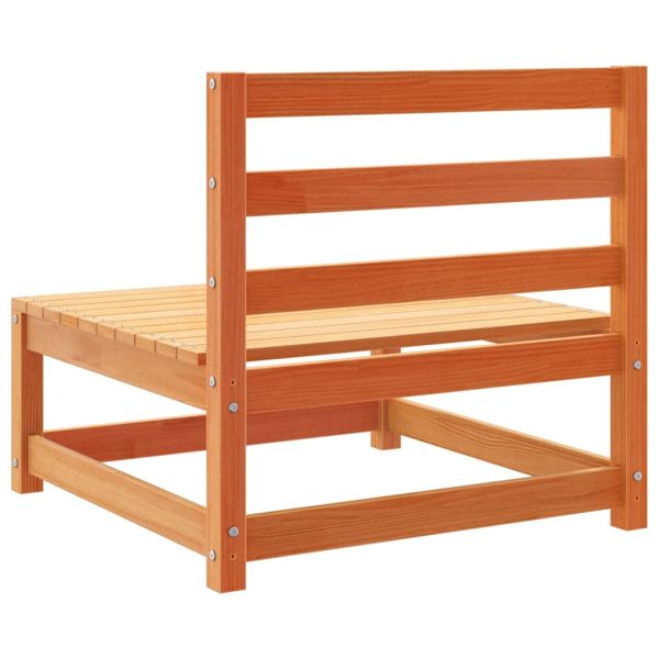 Градински комплект диван от 10 части, восъчнокафяв, бор масив