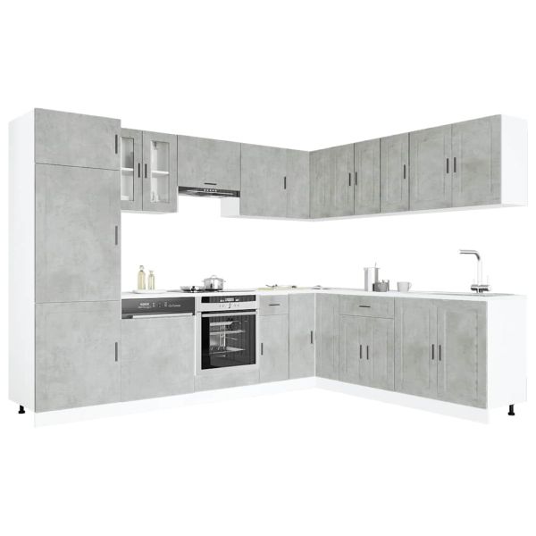 Комплект кухненски шкафове от 14 части Porto, инженерно дърво