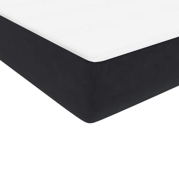 Box Spring легло с матраци Black 180x210 cm Velvet