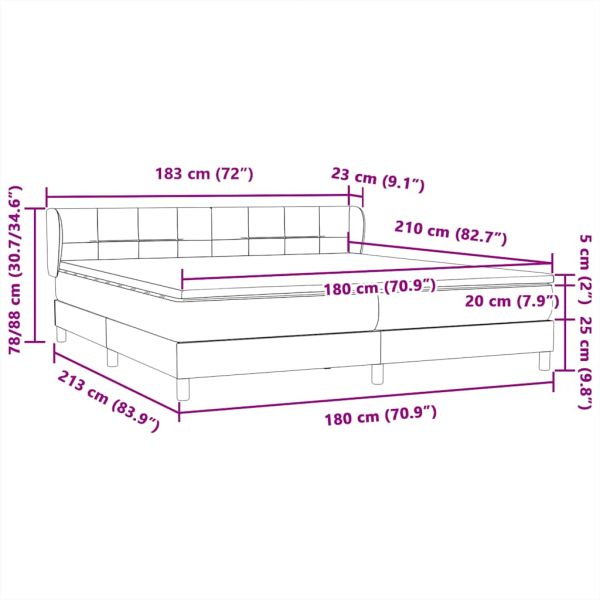 Box Spring легло с матраци Тъмнозелено 180x210 cm кадифе