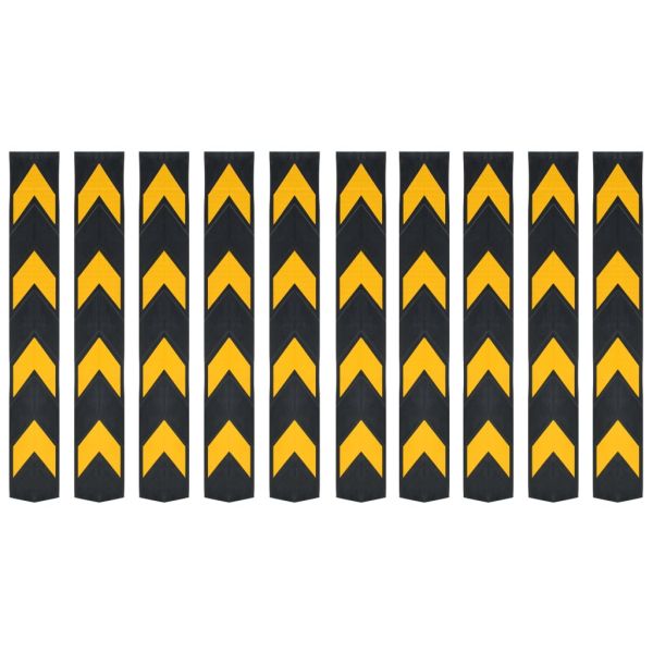 Светлоотразителни ъглови протектори, 10 бр, гума, 80 см