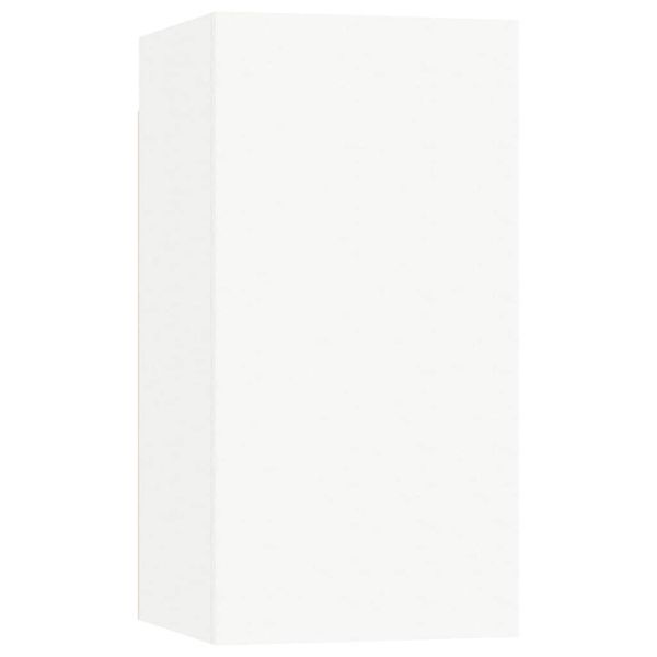 Комплект ТВ шкафове от 8 части, бял, инженерно дърво