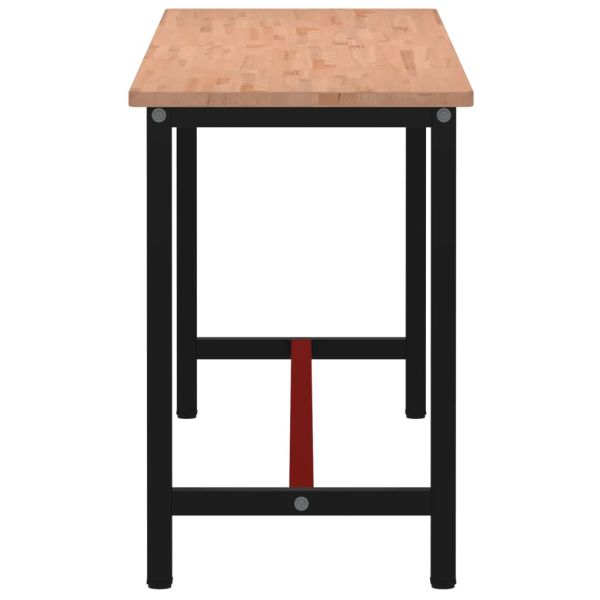 Работна маса 200x55x81,5 см масивно дърво бук и метал