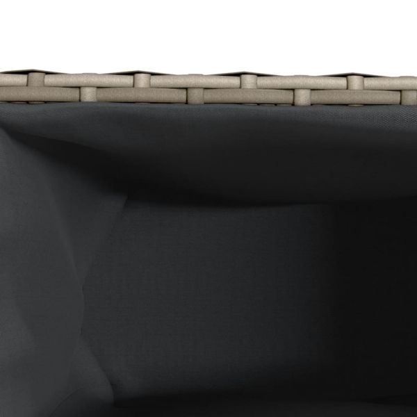 Градински кашпи с колела 2 бр сиви 107x32x38 см полиратан