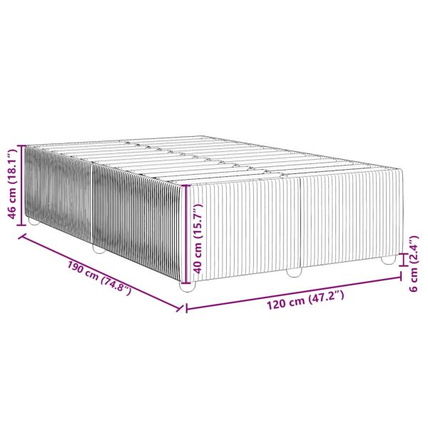 Рамка за легло без матрак, розова, 120x190 см, кадифе