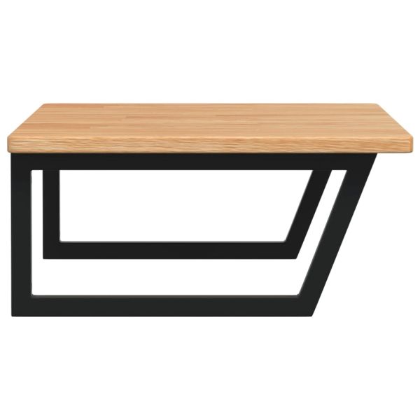 Стенен рафт за мивка, стомана и масивно дърво дъб