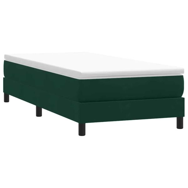 Box Spring Легло без матрак Тъмнозелено 80x210 cm Кадифе