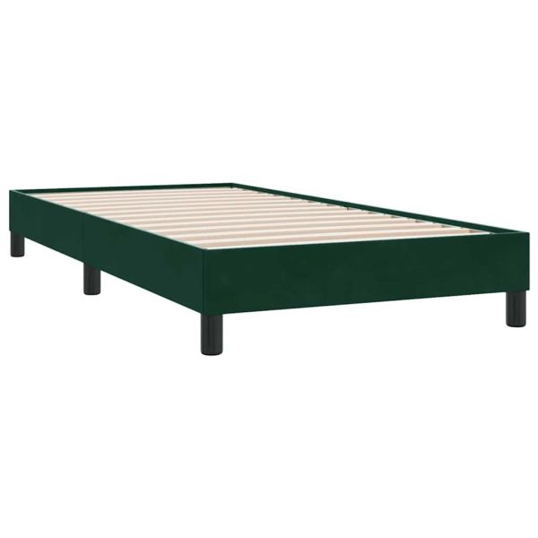 Box Spring Легло без матрак Тъмнозелено 80x210 cm Кадифе