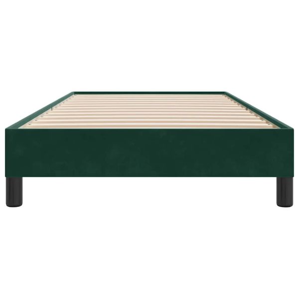 Box Spring Легло без матрак Тъмнозелено 80x210 cm Кадифе