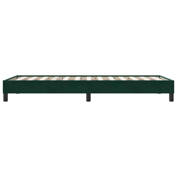 Box Spring Легло без матрак Тъмнозелено 80x210 cm Кадифе