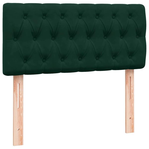 Box Spring легло с матрак Тъмнозелено 80x210 cm Кадифе