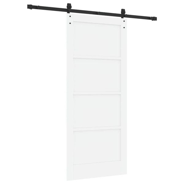 Преплъзваща се врата Бял и черен 86 x 198,5 см