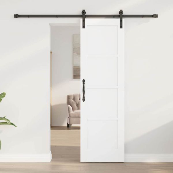 Преплъзваща се врата Бял и черен 61 x 198,5 см