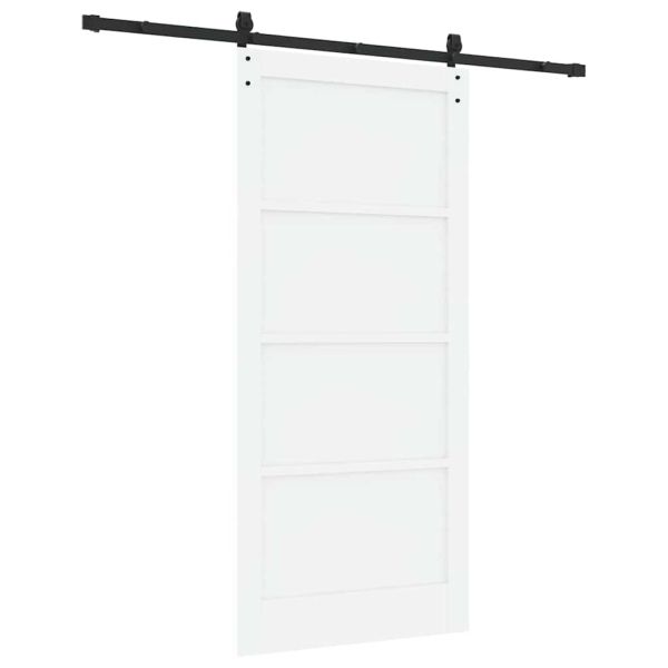 Преплъзваща се врата Бял и черен 93 x 202 см