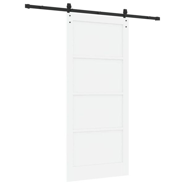 Преплъзваща се врата Бял и черен 93 x 211 см