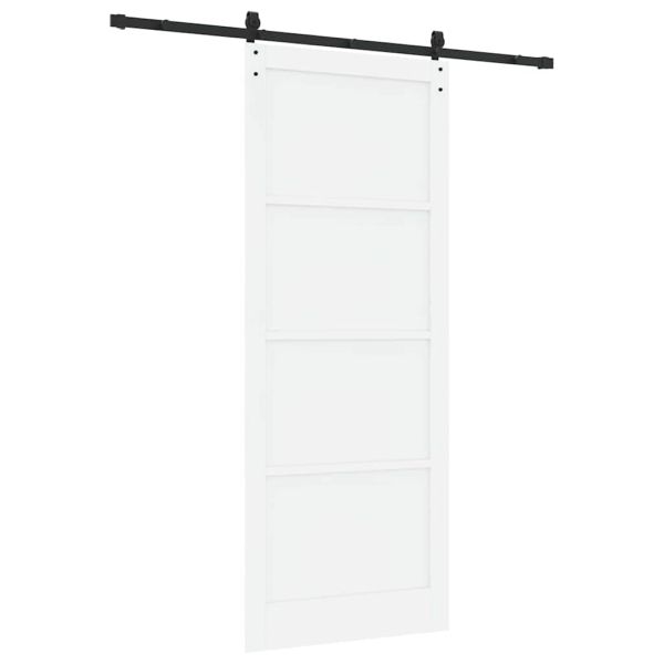 Преплъзваща се врата Бял и черен 93 x 232 см