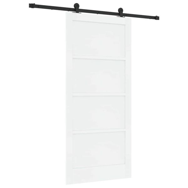 Преплъзваща се врата Бял и черен 93 x 202 см