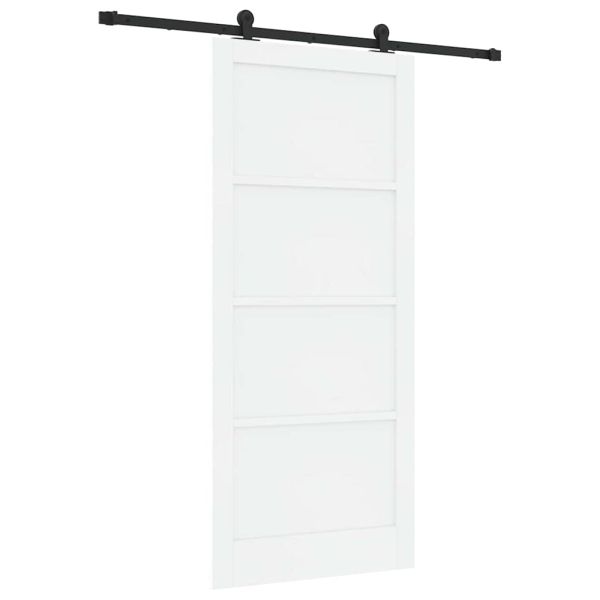 Преплъзваща се врата Бял и черен 93 x 211 см