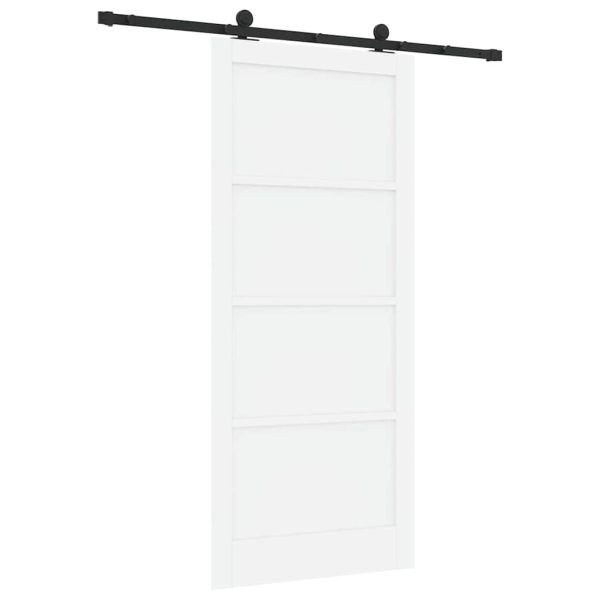 Преплъзваща се врата Бял и черен 93 x 211 см