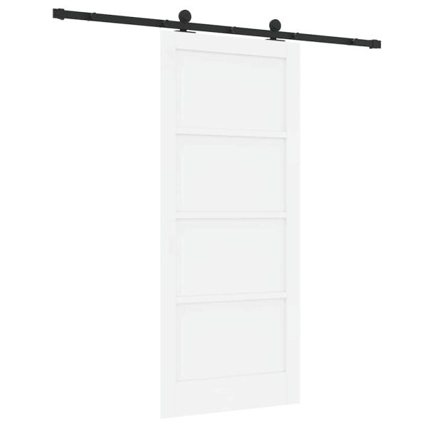 Преплъзваща се врата Бял и черен 86 x 198,5 см