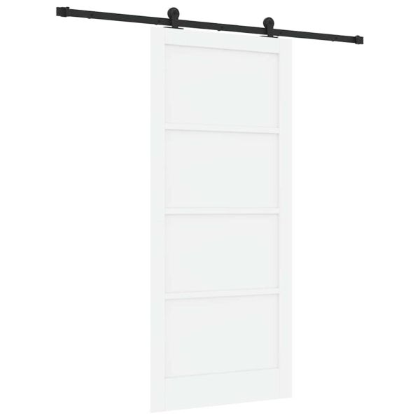 Преплъзваща се врата Бял и черен 93 x 211 см