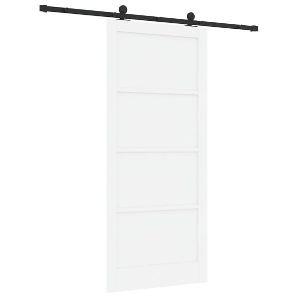 Преплъзваща се врата Бял и черен 93 x 211 см