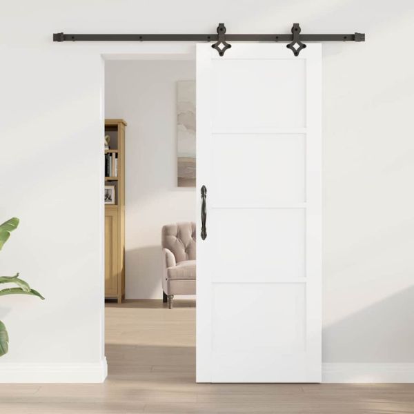 Преплъзваща се врата Бял и черен 73,5 x 198,5 см