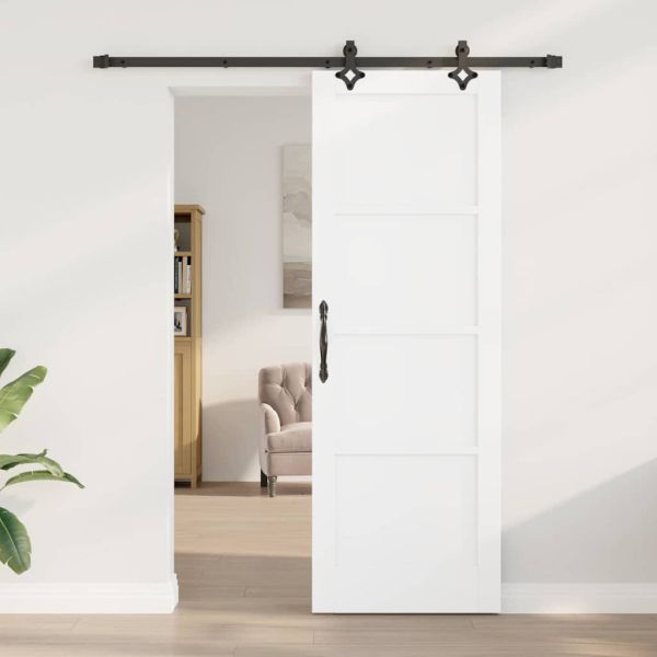 Преплъзваща се врата Бял и черен 73,5 x 211 см