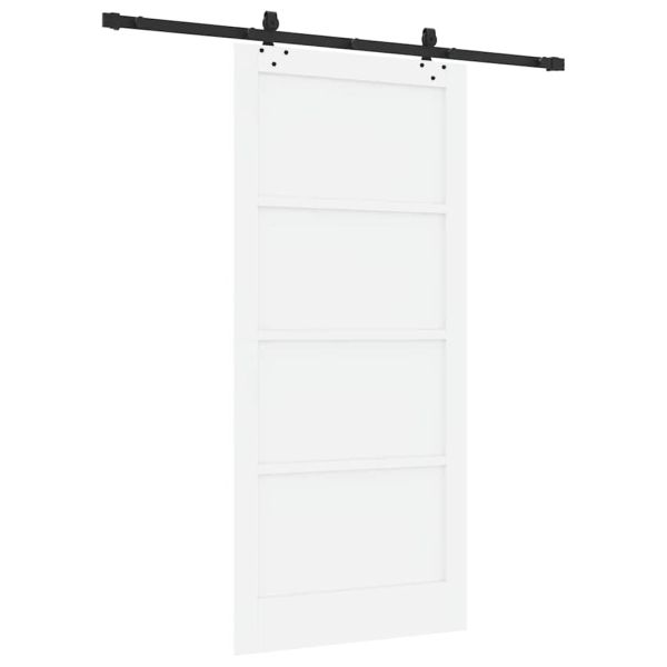 Преплъзваща се врата Бял и черен 93 x 202 см