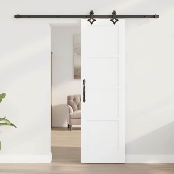 Преплъзваща се врата Бял и черен 61 x 198,5 см