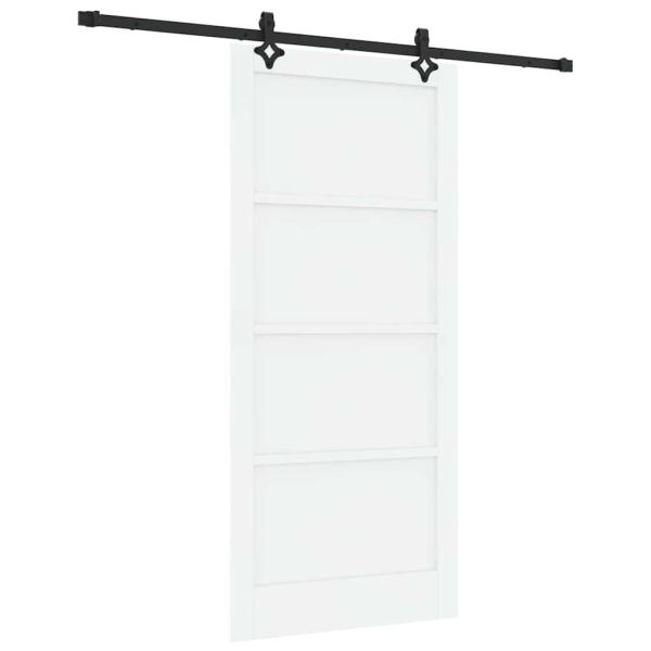 Преплъзваща се врата Бял и черен 93 x 202 см