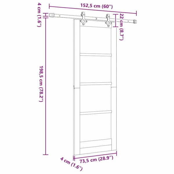 Преплъзваща се врата ORKDAL Бяло 73,5 x 198,5 см