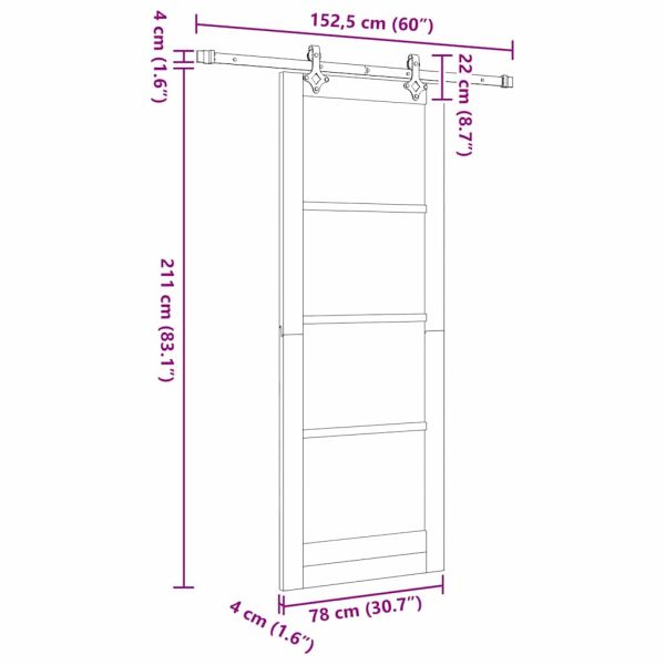 Преплъзваща се врата ORKDAL Бяло 78 x 211 см