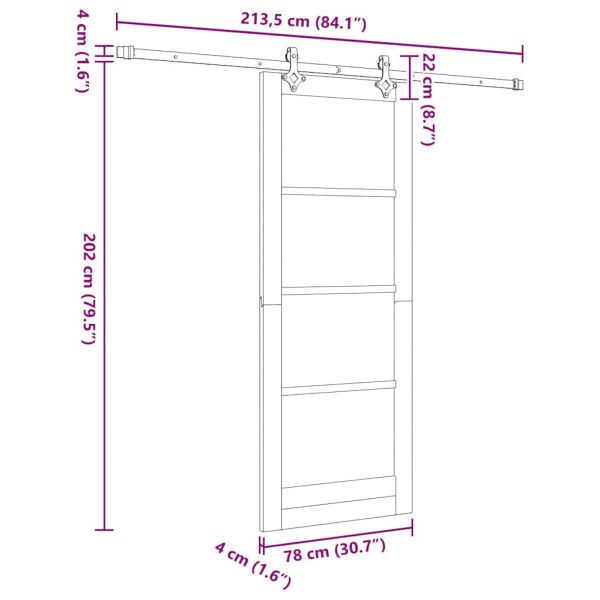 Преплъзваща се врата ORKDAL Бяло 78 x 202 см